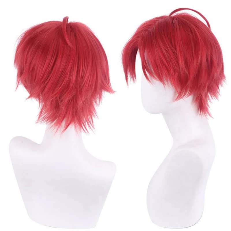 

Anime Cosplay Wig Kiznaiver Sakuragi Momoe Wine Red Upturned With Bangs Cosplay Wig