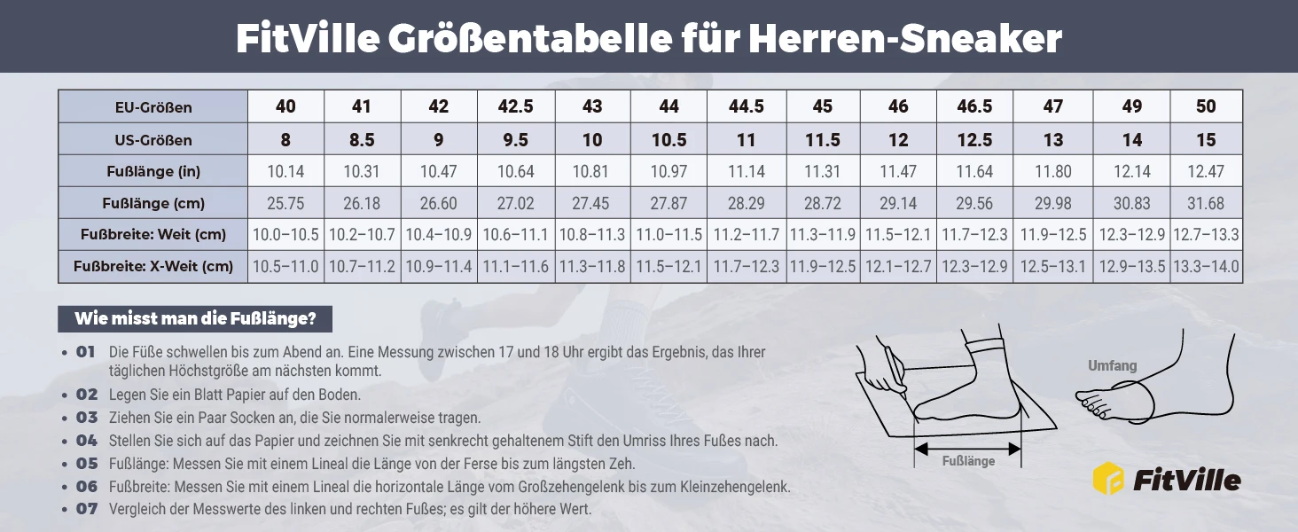 FitVille Herren Trail-Laufschuhe mit breiter Zehenpartie, lässige Sportschuhe, atmungsaktive, rutschfeste Wanderschuhe mit Dämpfung für Herren – Detail 10
