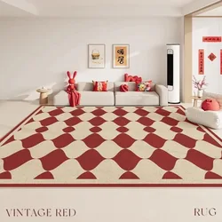 Red Light Luxury Living Room Carpet Coffee Table Thickened Plush Rugs Home Bedroom Room Non-slip Soft Floor Mats Ковер Tapis 러그