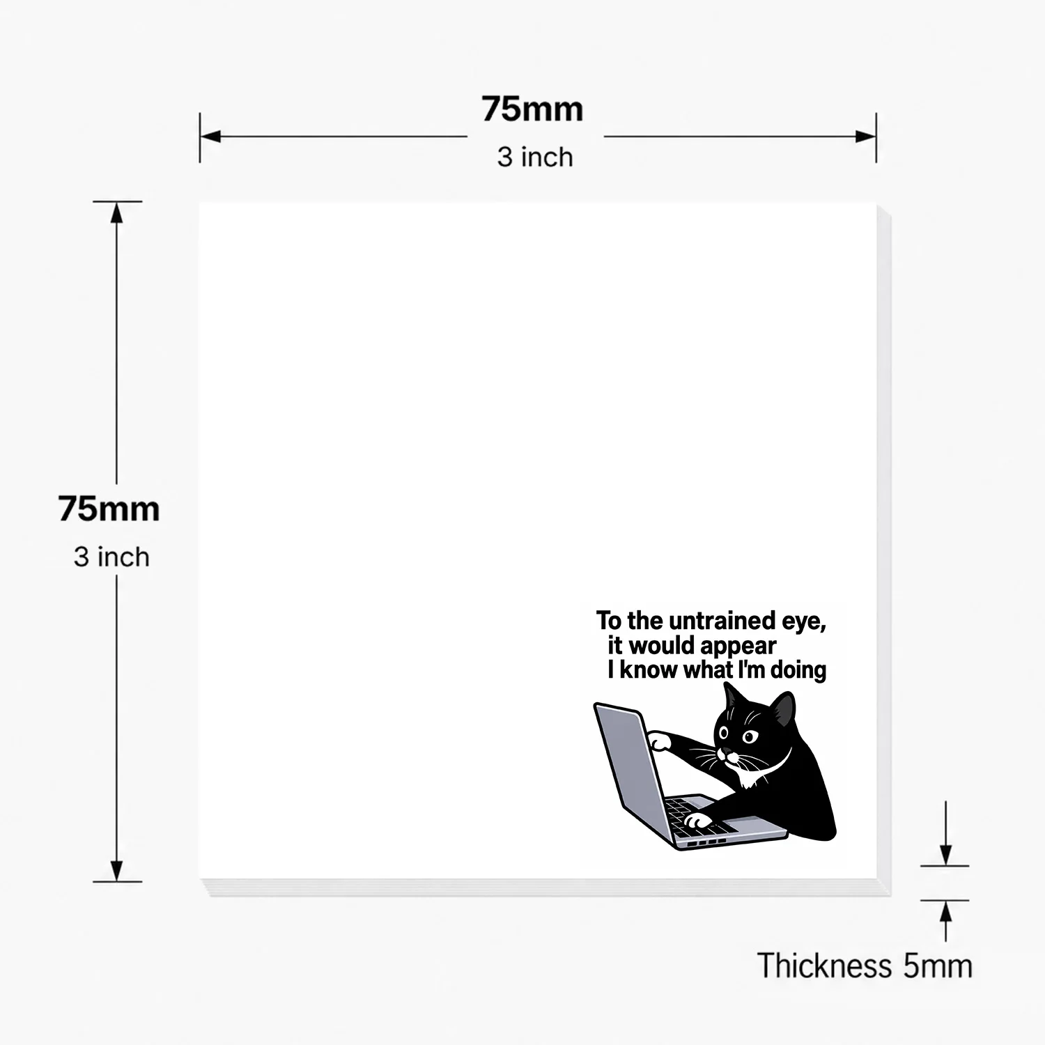 2PCS Funny Black Cat Sticky Notes 100 Sheets Laptop Work Humor Memo Pads Office Reminder Self Adhesive Stationery