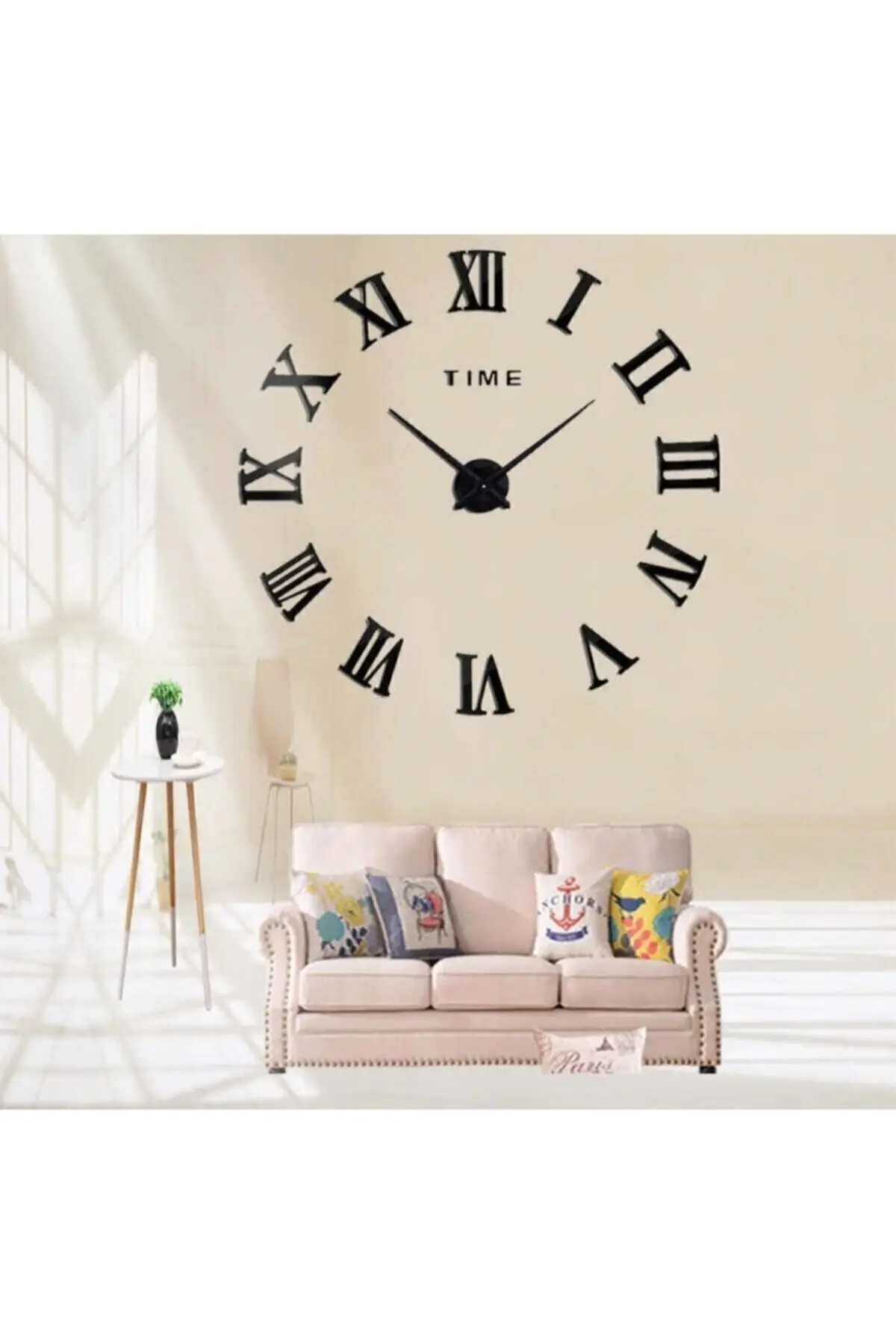 Black Wooden 3d Roman Numeral Wall Clock Roman Black