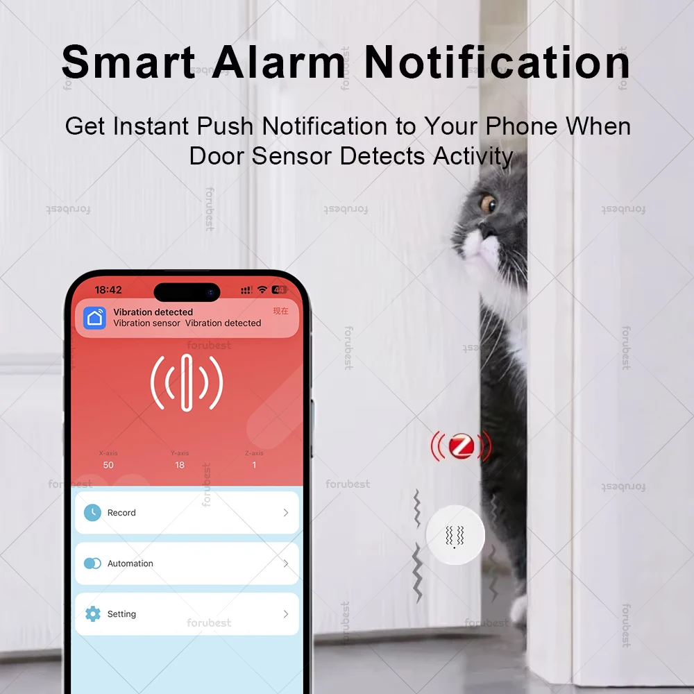 Imagem -04 - Tuya Smart Zigbee Sensor de Vibração Monitoramento em Tempo Real Detecção de Portas e Janelas Home Automation Security Alarm