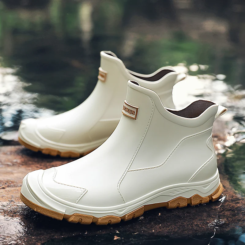 Regenlaarzen voor heren Outdoor Casual Heren Enkel Wandelen Vissen Waterschoenen Waterdichte werklaars Persoonlijkheid Antislip herenschoenen