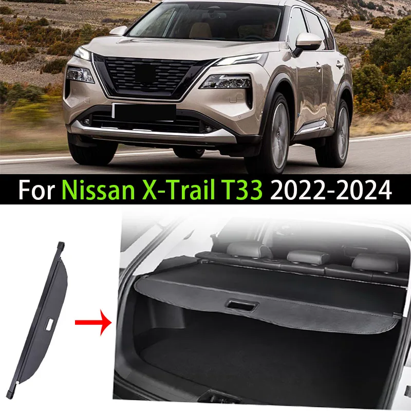 

Car Trunk Cargo Cover For Nissan X-Trail T33 2022 2023 2024 Luggage Storage Security Shield Curtain Partition Mat Accessorie