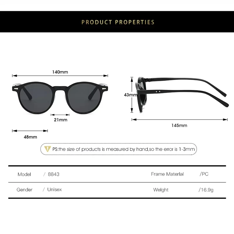 2026 New Vintage Brand Designer Round Frame Sunglasses Woman Men Classic Rivet Outdoor Driving Shades UV400 Sun-proof Oculos