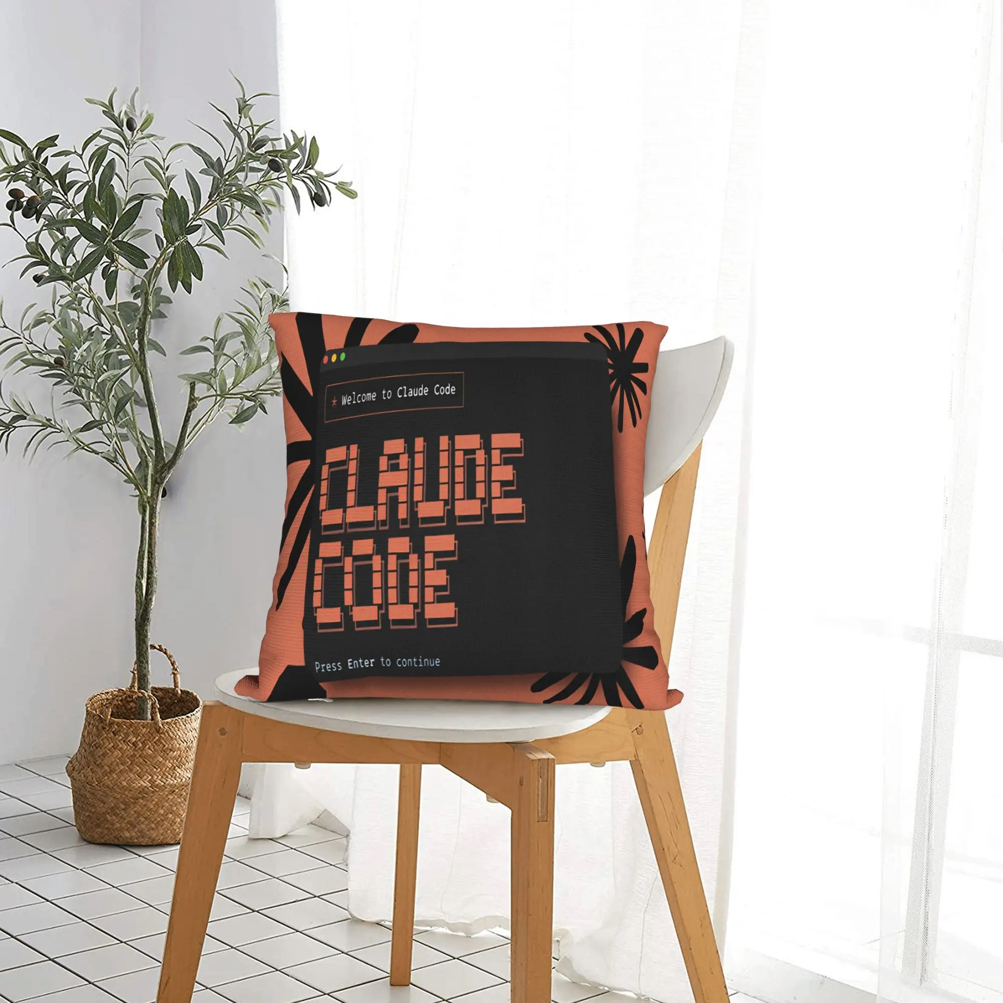 Code This Claude Pillow Cover  Retro Trendy Pillow Case For Sofa Bedroom Home Decor Square Cushion Cover Birthday Gift