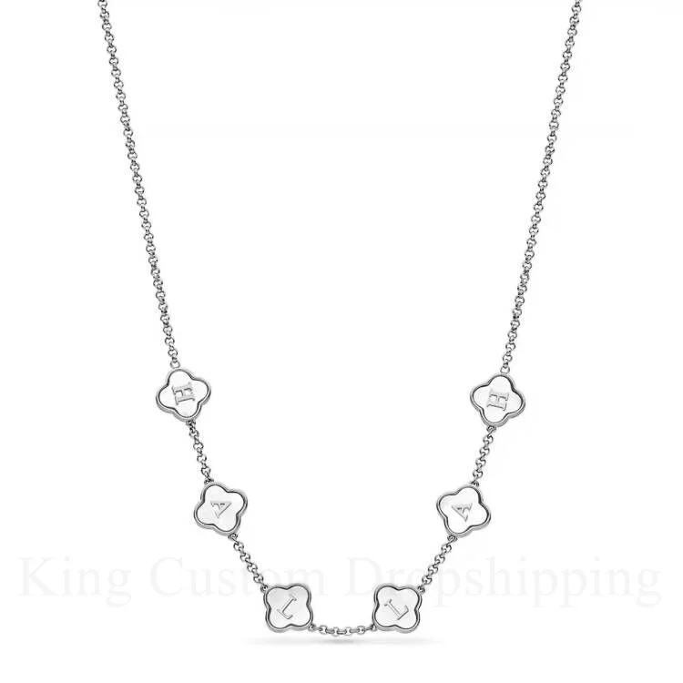 

Ожерелье с именем клевера на заказ, персонализированное ожерелье из нержавеющей стали 316, кулон с буквой A-Z, ювелирные изделия, женский подарок на день годовщины