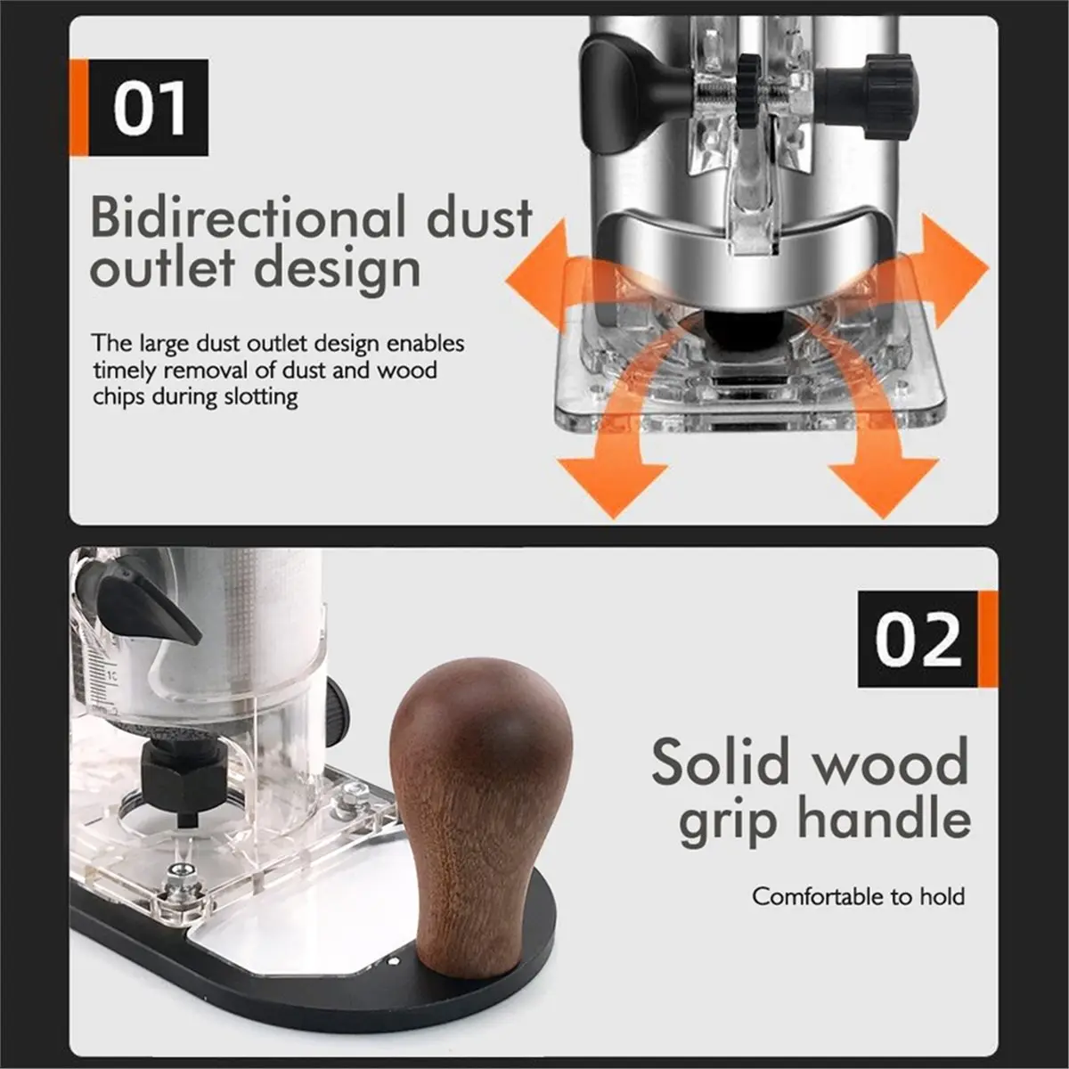 Wood Router Base for Edge Guide - Woodworking Trimming Machine Milling Groove Flip Engraving Trimming Opening Base