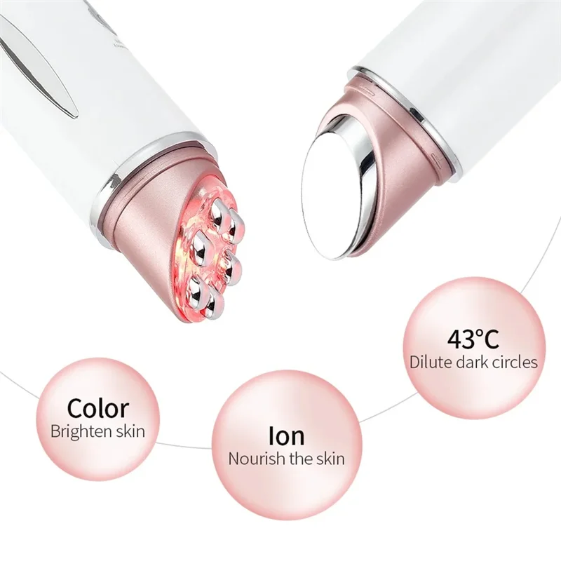 BFYL Mini EMS เครื่องนวดตา, เครื่องทําความร้อน Eye Lifting Massager ต่อต้านริ้วรอย LED Light Therapy อุปกรณ์ความงาม