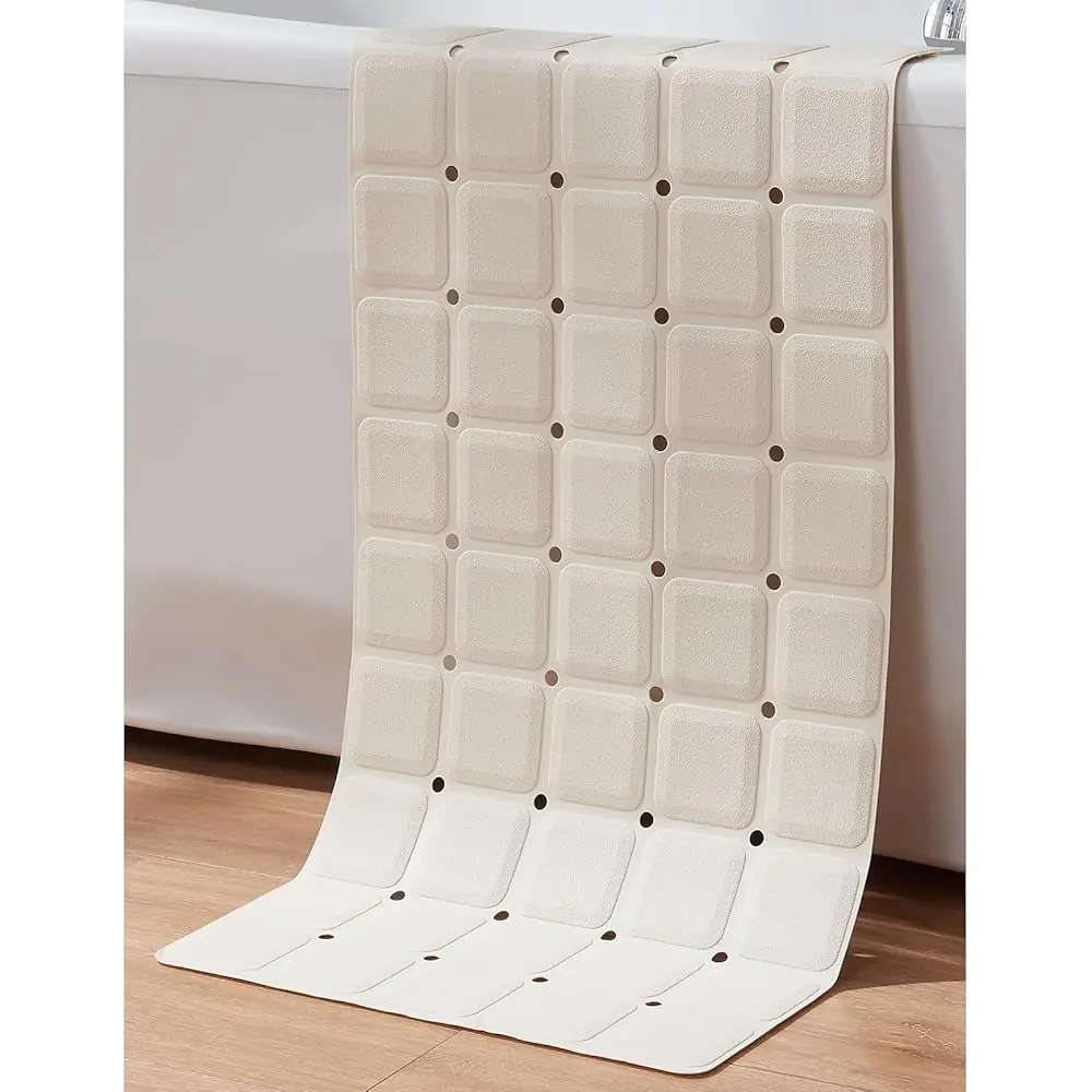 

Нескользящий коврик для ванны и душа: силиконовый складной коврик для ванны с мощными присосками, отверстиями для быстрого слива, можно стирать в машине.