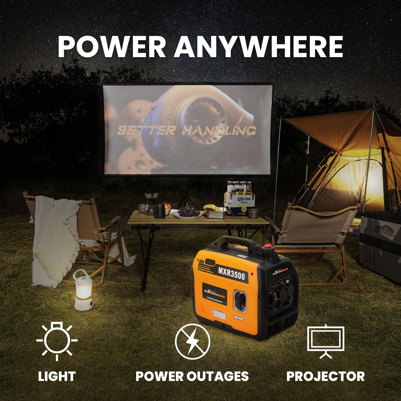 3500W Power Station 240V Portable Solar Generator Battery Power Energy Power Camping Pure Sine Wave Gasoline Power 8.3h