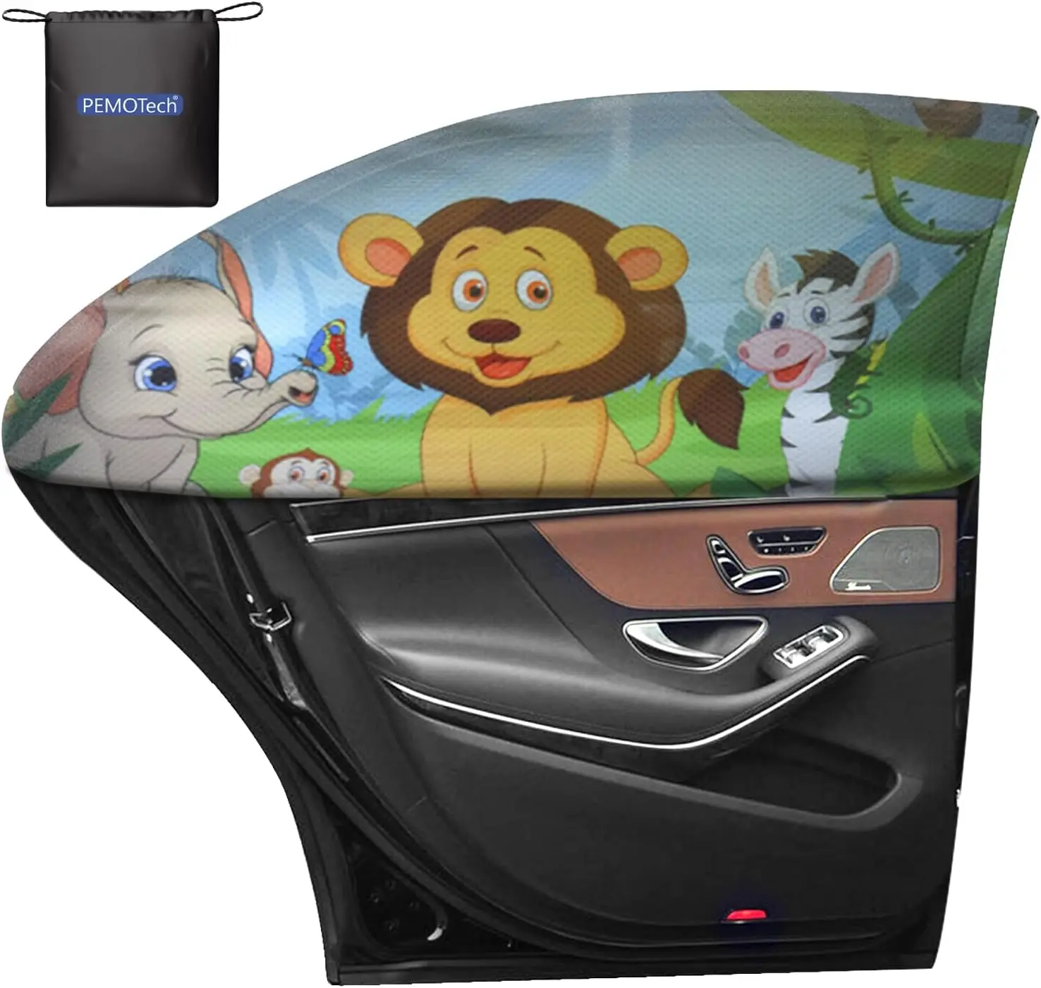 

Car Window Shade for Baby, 2 Pack UV Protection Car Side Window Sun Shades Cartoon Animal Design, Universal Stretchable Sun Shad