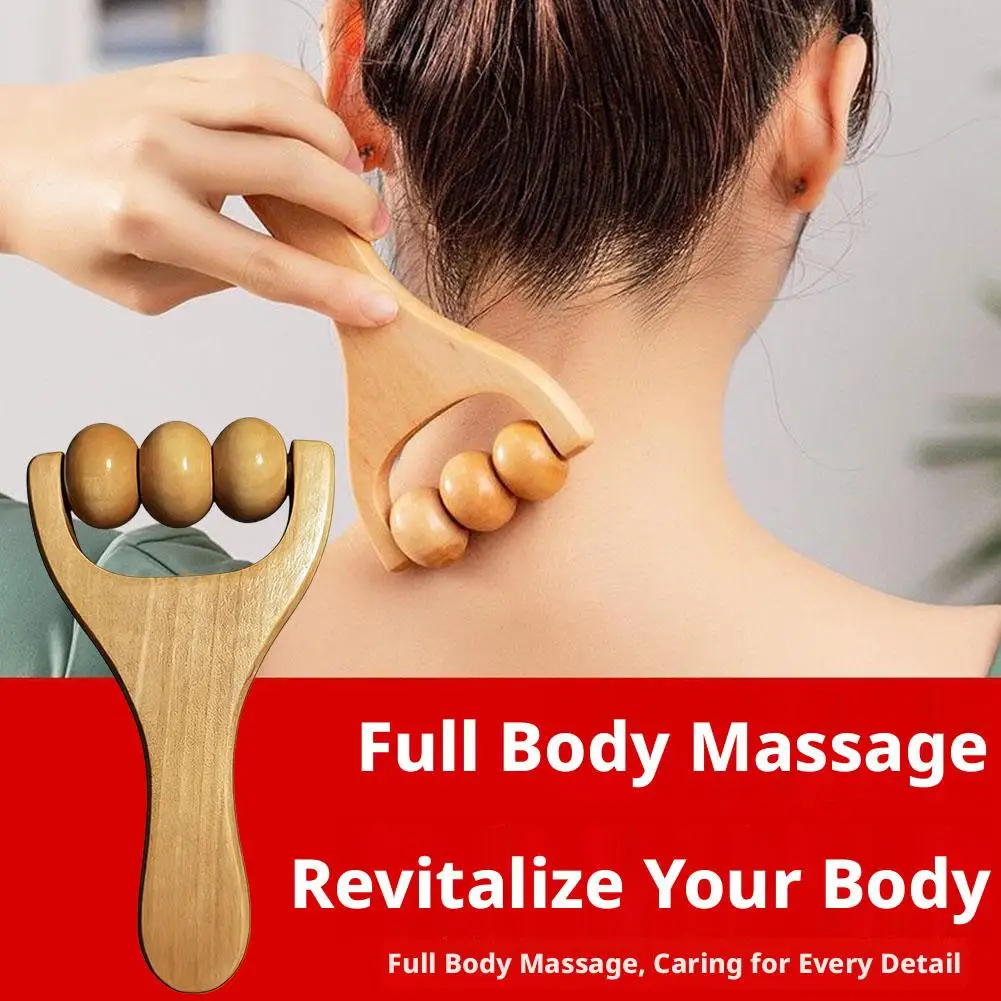 

Деревянный роликовый массажер для тела, лица, плеч, шеи и рук, расслабляющий массажный инструмент для тела