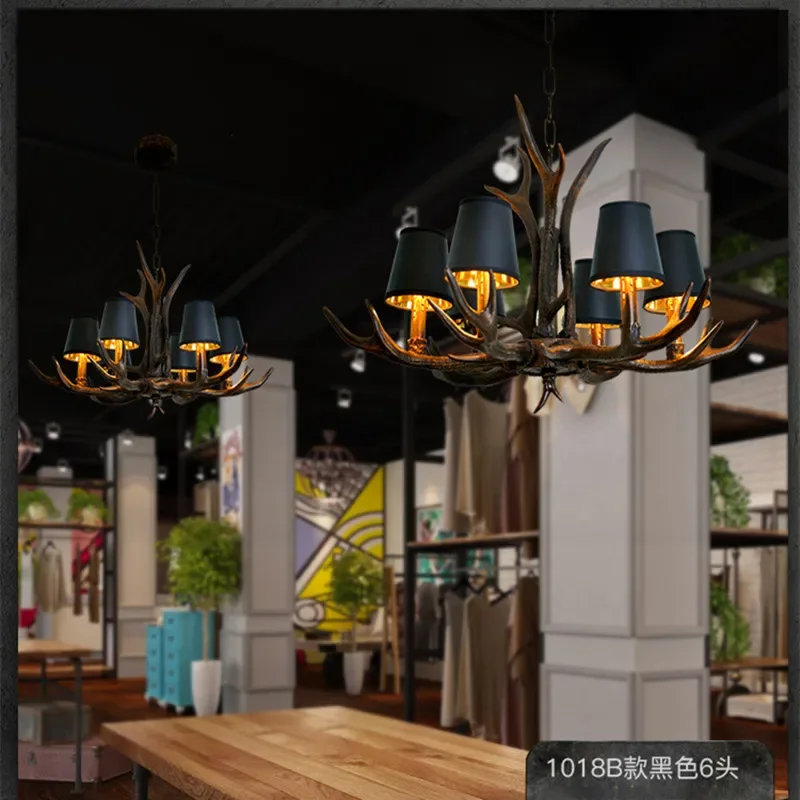 Retro Antlers Chandelier Table Dining Living Room Kitchen Pendant Lamp Lighting Fixture