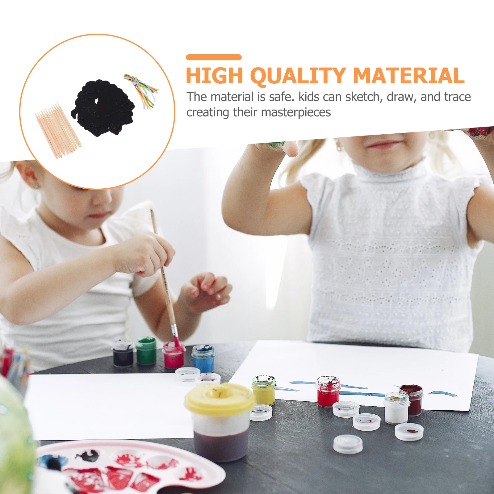 1 set Set di carta antigraffio natalizia Attività artigianale per bambini Raschiare fogli artistici Bomboniere natalizie Stilo in legno incluso Creativo