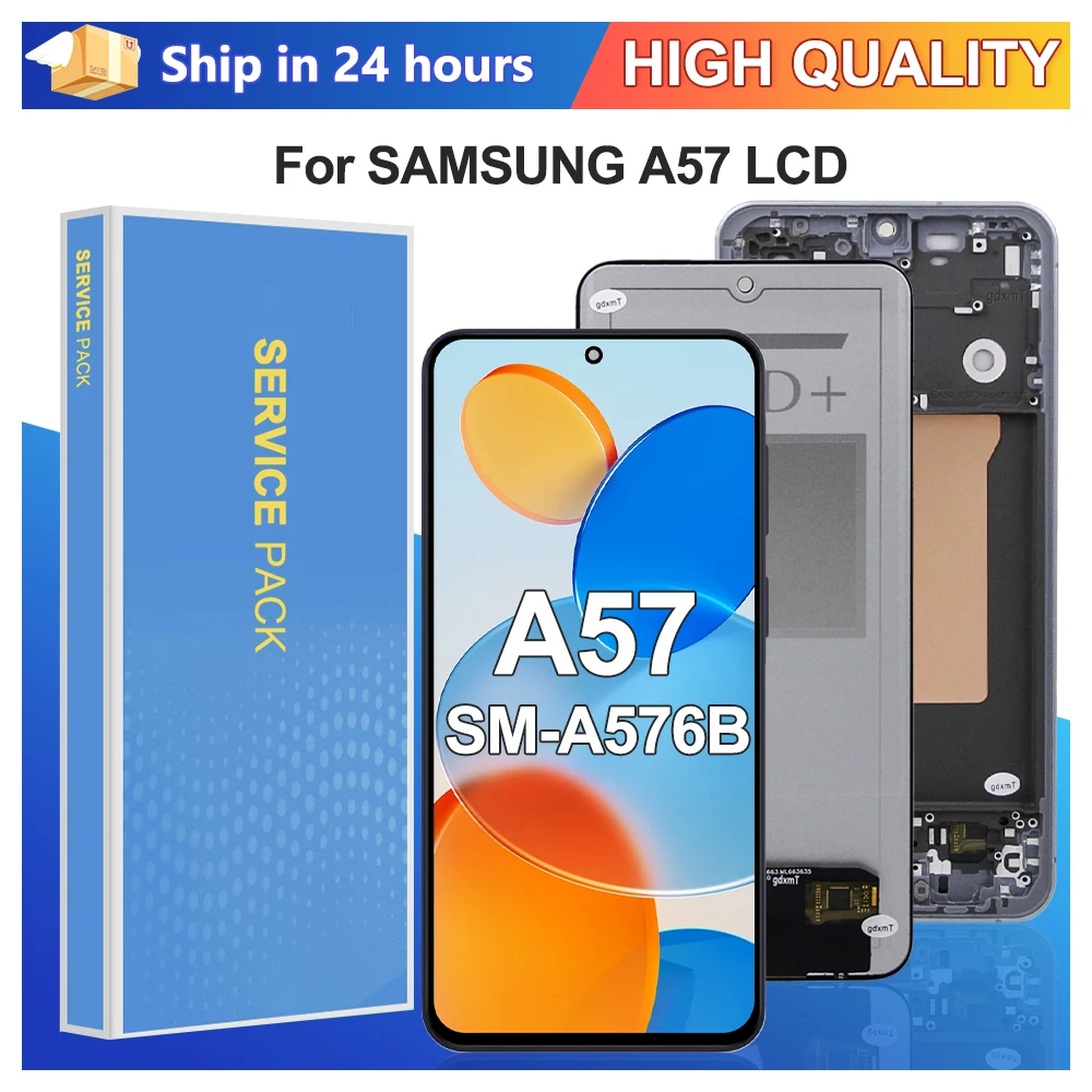 A57 5G Display Screen for Samsung Galaxy A57 A576B A576B/DS LCD Display Touch Screen Digitizer with Frame Replacement