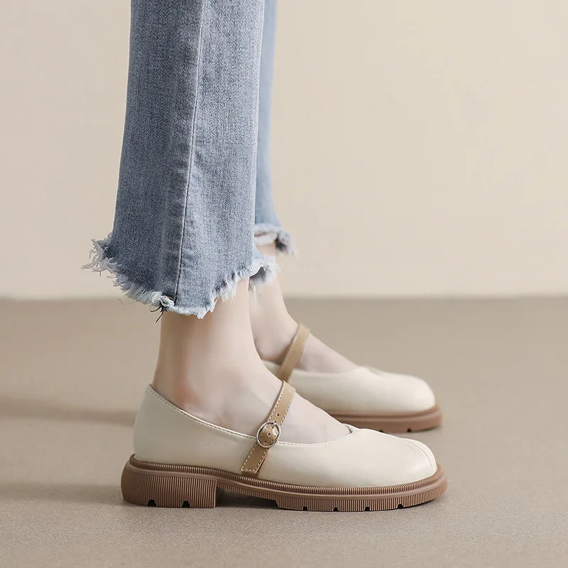 

Gorasion Women Thick-soled Mary Jane 2025 New Summer One-line Shoe Women Shallow Mouth Round Toe Soft Sole Thick Heel Pumps