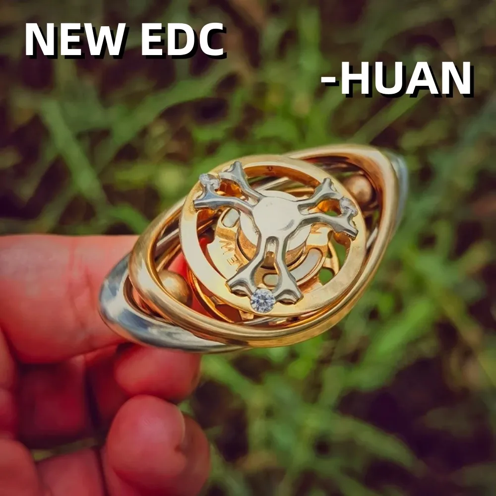 NEW EDC HUAN Fidget Spinner Brass Stainless Steel Fidgeting Spinners Anxiety Relief Gadgets Original Designs Fidget Toys Adults