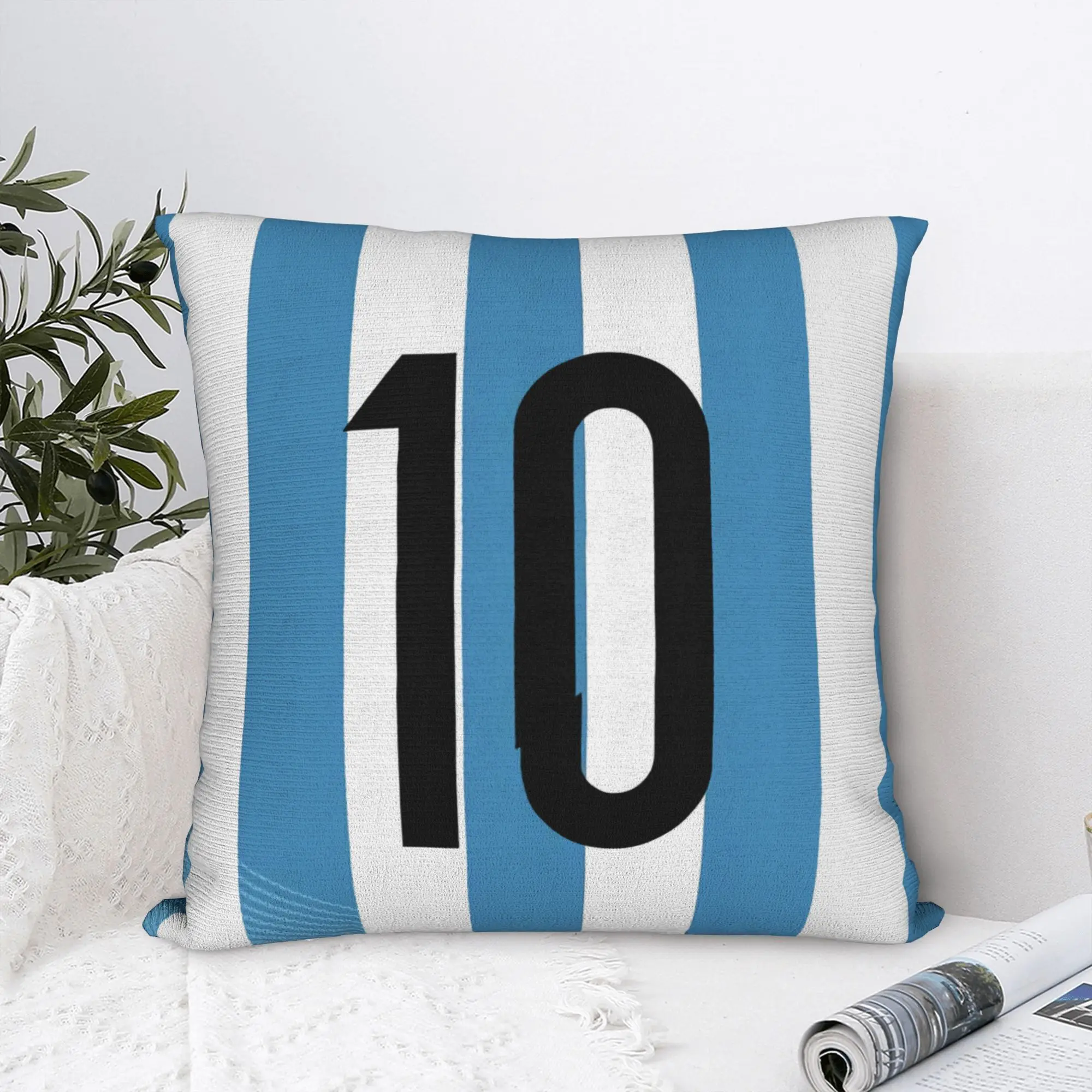 1pc Number 10 Soccer Throw Pillow Cover, Decorative Cushion Case for Sofa Couch