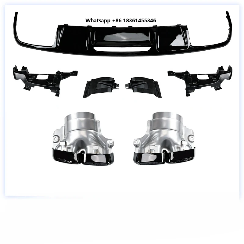 

For CLS-Class W218 CLS260 CLS300 CLS350 400 2011-17 modified rear lip Body kit Diffuser with Tail Pipe