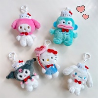 10Cm Kawaii Sanrio 50Th Anniversary Series Hello Kitty Melody Kuromi Plush Keychain Pendant Anime Doll Bag Pendant Fans Collect
