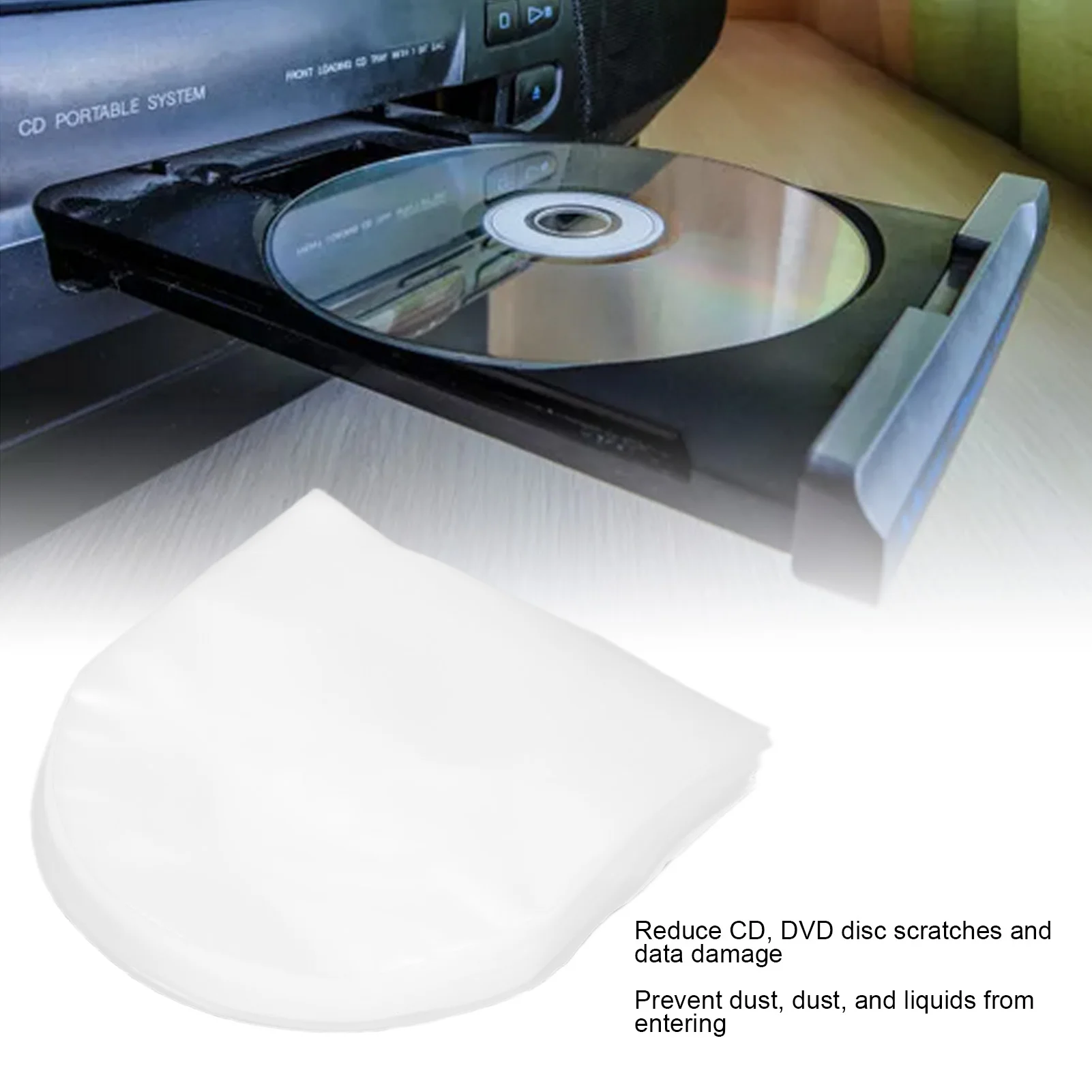 أكمام CD/DVD داخلية من البلاستيك الشفاف لأقراص CD/DVD مقاس 5 بوصات لتخزين الأقراص المضغوطة وأجهزة DVD الصغيرة وأكمام داخلية للتسجيل