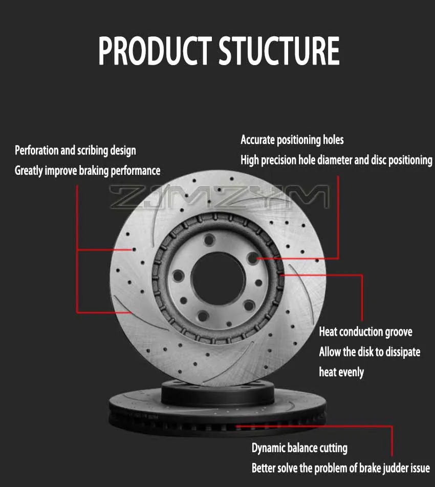 Front/ Rear Brake Discs 17 inch for Peugeot 308CC 301 307 206 207 2008 408 High Quality Car Accessories Resolve Brake Shaking - Image 2