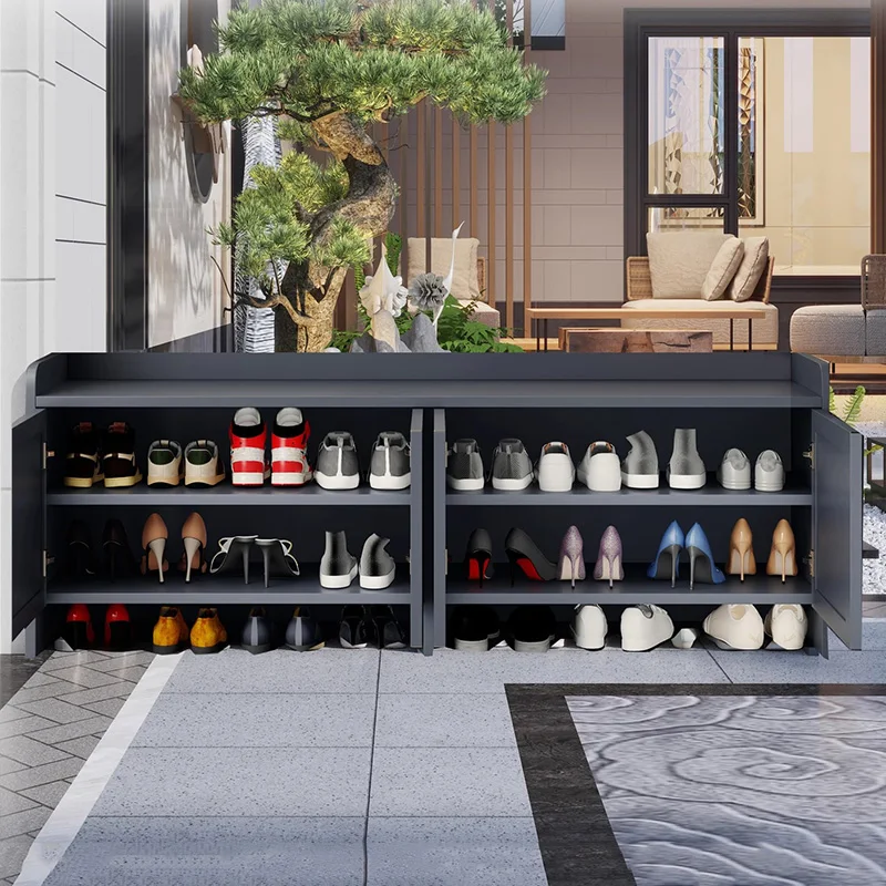 الحديثة مع مقعد خزانة الأحذية مدخل قاعة المدخل العمودي مصمم توفير مساحة رخيصة رف الأحذية الفاخرة موبليس أثاث المنزل
