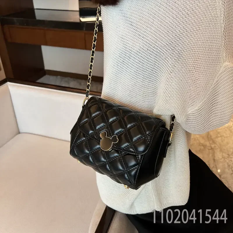 

Disney Mickey Mouse PU Leather Shoulder Bag for Women Kawaii Crossbody Bag Portable Large Capacity Portable Lightweight