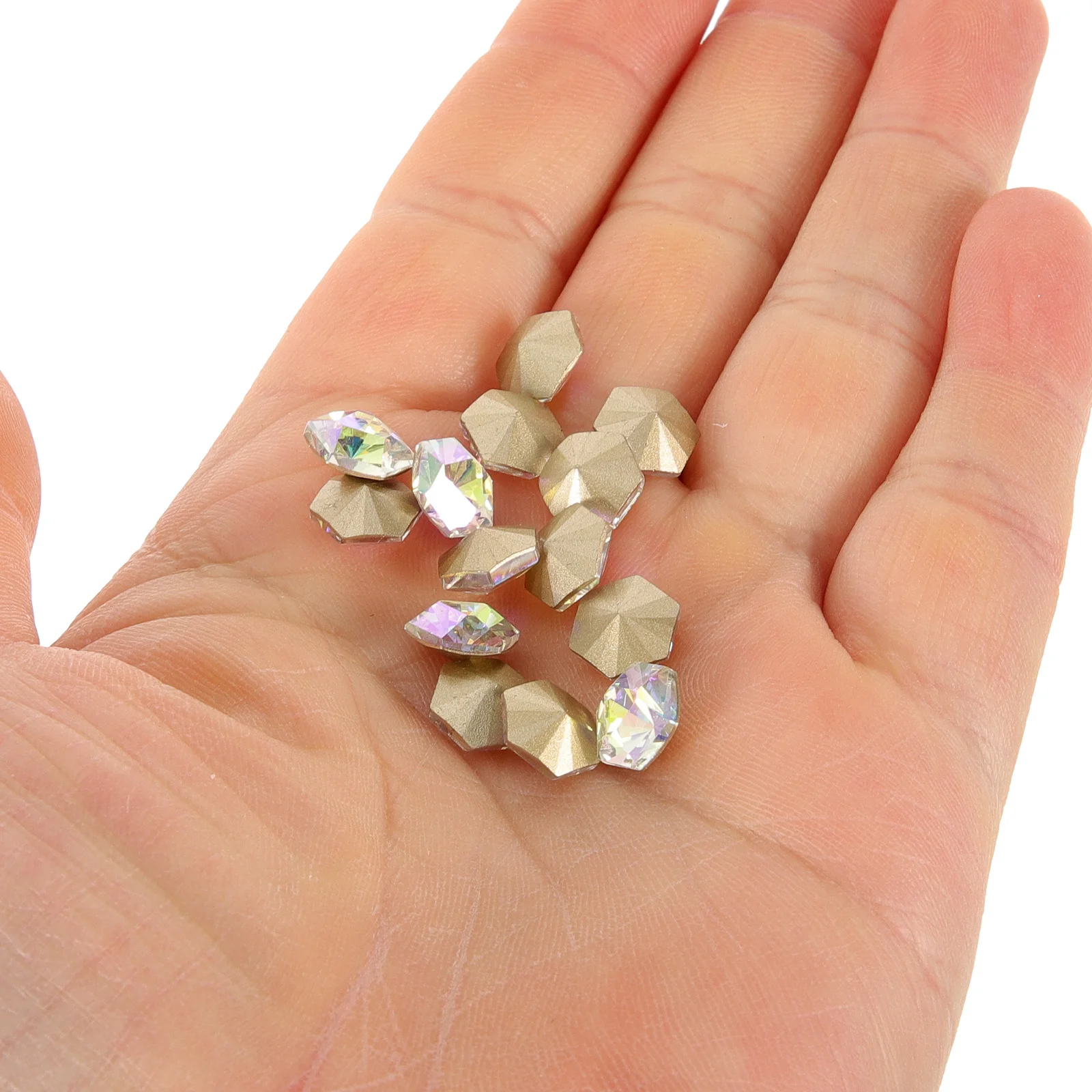 

50Pcs Creative Nail Rhinestones Hexagon Gems Manicure Supplies Small Charms for Women Nails Art Nail Rhinestones