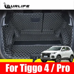 Leather Car Trunk Mats Cargo for Chery Tiggo 4 e 5x Pro DR 5.0 2023 2022 2021 rear boot Carpet Pad Cover Accessories Catpet