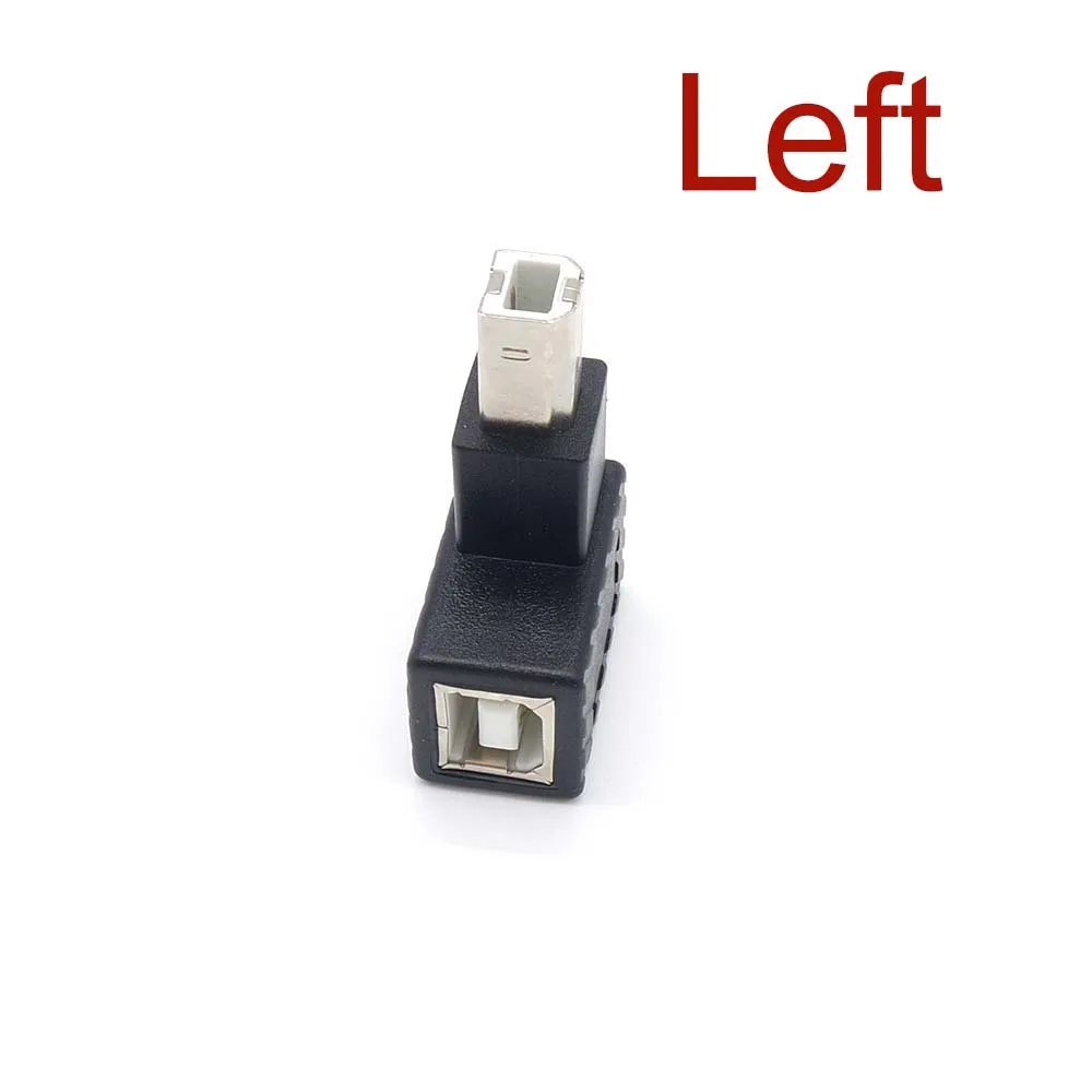 Up Down Left Right Angled 90 Degree USB 2.0 B Type Male to Female Extension Adapter for Printer Scanner Hard Disk case