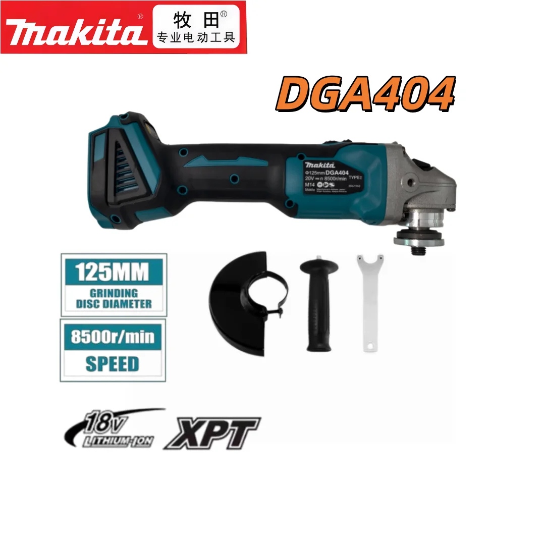 2026 New Makita DGA404 18V Brushless Angle Grinder 125mm 4 Speed Industrial Cutting Polishing Tool Fit Makita 18V Li-ion Battery