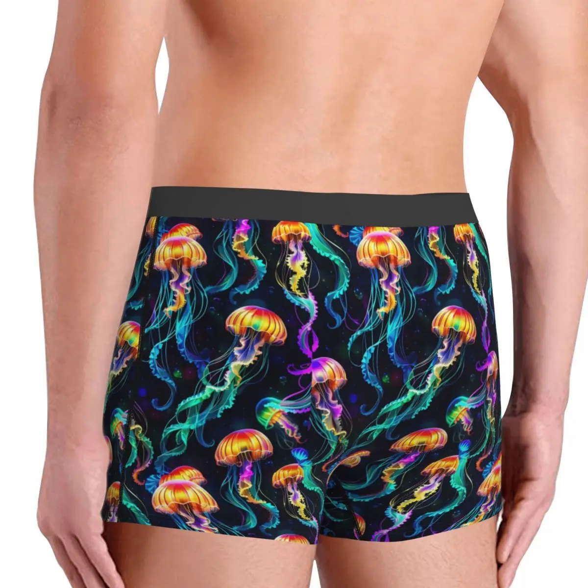 Bokserki Szorty Psychodeliczne Bioluminescencyjne Trippy Meduzy Majtki Męskie Oddychająca Bielizna dla Mężczyzn Prezent dla Niego