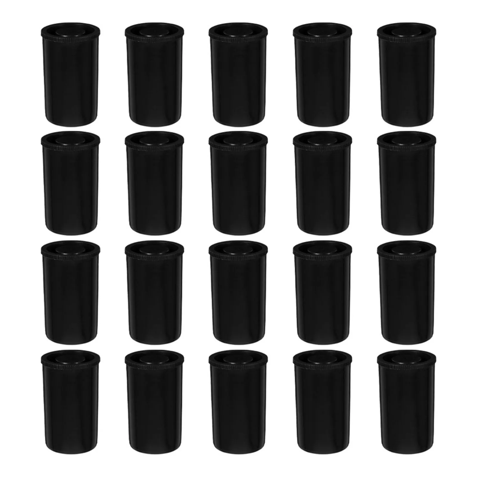 

20Pcs Black Plastic Film Canisters Light Proof Storage Containers Compact Camera Reel Holders Film Roll Organizer Case