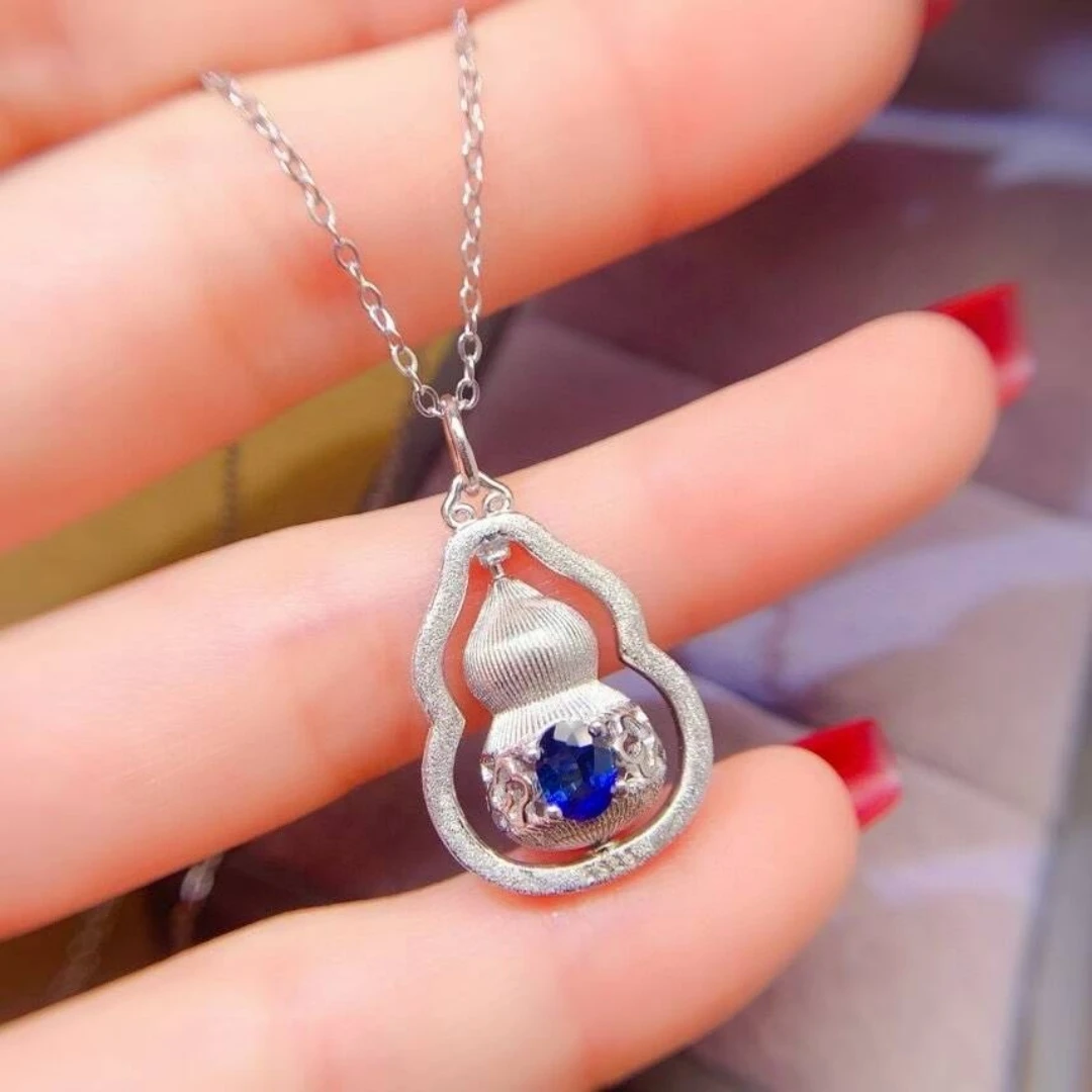 KJJEAXCMY High End Women's Pendant Natural Sapphire S925 Silver Colorful and splendid The entire body is spotless and flawless