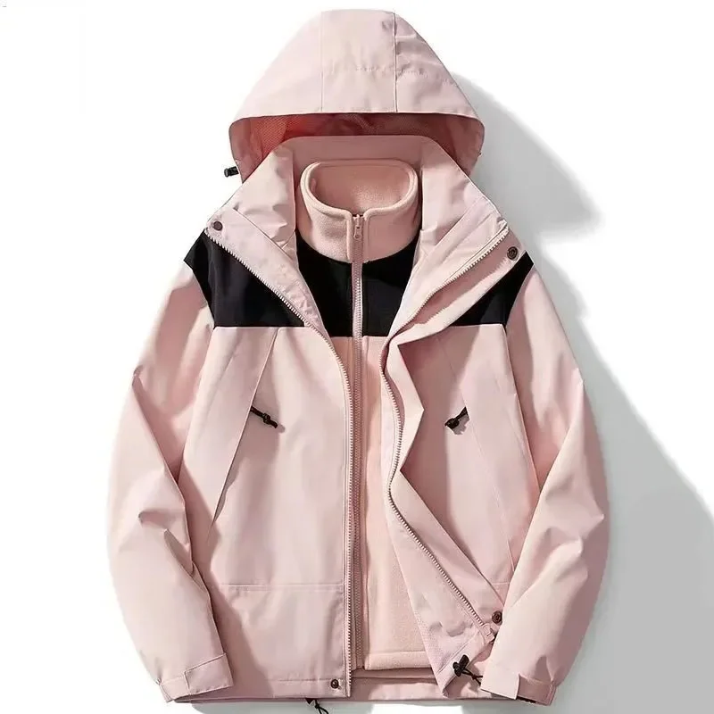 Fanan-Veste de randonnée 3 en 1 pour femme, coupe-vent d'escalade et de trekking, vestes de sport de plein air, combinaison imperméable, sourire chaud, hiver