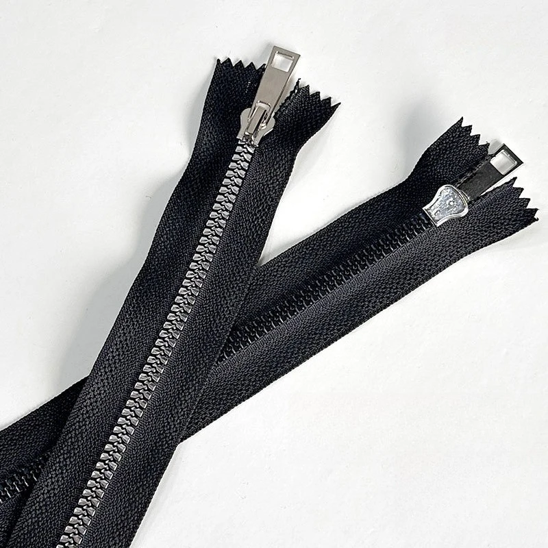 5 Size Resin Dynamic Tooth Zipper Silver Plated Seal Oil Black Single Open Closed End Multi Size