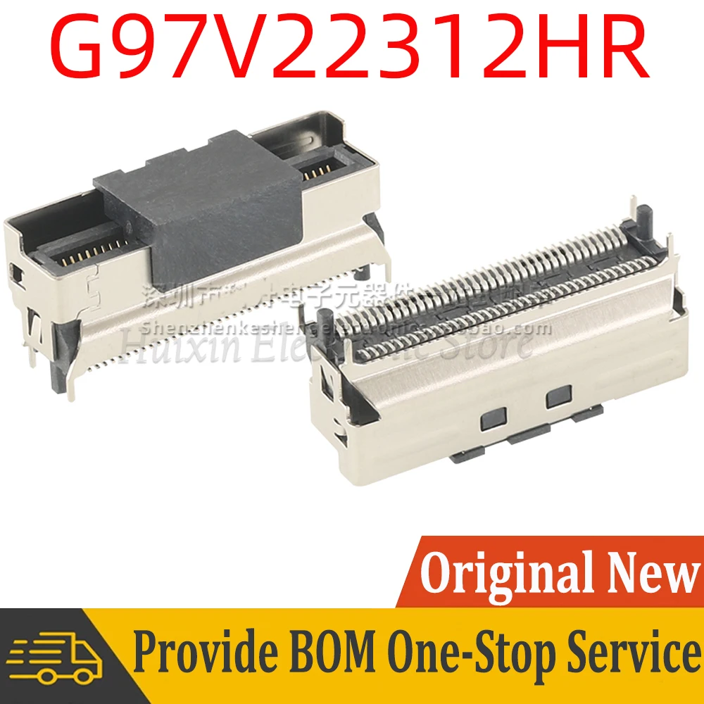 G97V22312HR SlimSAS Jack MCIO Connector 74Pin 74P Vertical SFF-TA-1016 PCIe Gen 5 85Ω