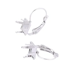 10pcs Stainless Steel Leverback Earring Bezel Setting Blanks Claw For 6mm Bead Stones Diy Jewelry Making Findings