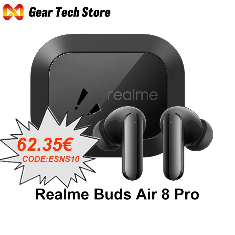 Versión Global realme Buds Air 8 Pro Auriculares Inalámbricos con Cancelación Activa de Ruido de 55dB, Bluetooth 6.1, Batería de 48 Horas