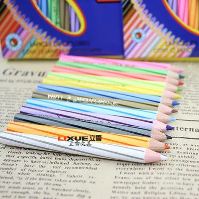 

12 colors pencil Floral colored pencils Short type 8.7cm longth School supplies free shipping