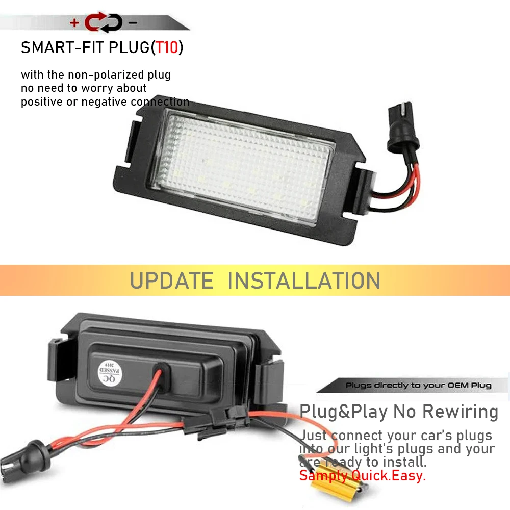 6000K Canbus Rear License Number Plate LED Light For Kia Rio Soul Picanto New Morning Hyundai I10 I20 Terracan Auto Accessories