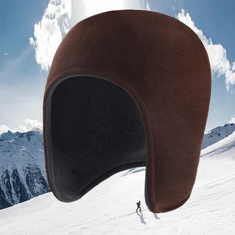 Winter Fleece Beanies Hat with Earmuffs Outdoor Windproof Thicken Cycling Cap Skiing Ear Cover Earflap Bonnet Motocycle Helmet