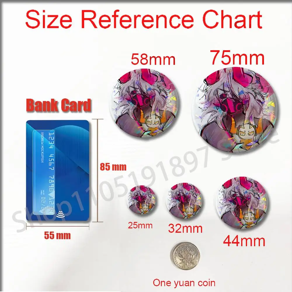 For S-Subspace V-Valk P-PHIGHTING Emblem Round Pins Insignia Badge Cover Ornament 32mm Brooch Button Cosplay