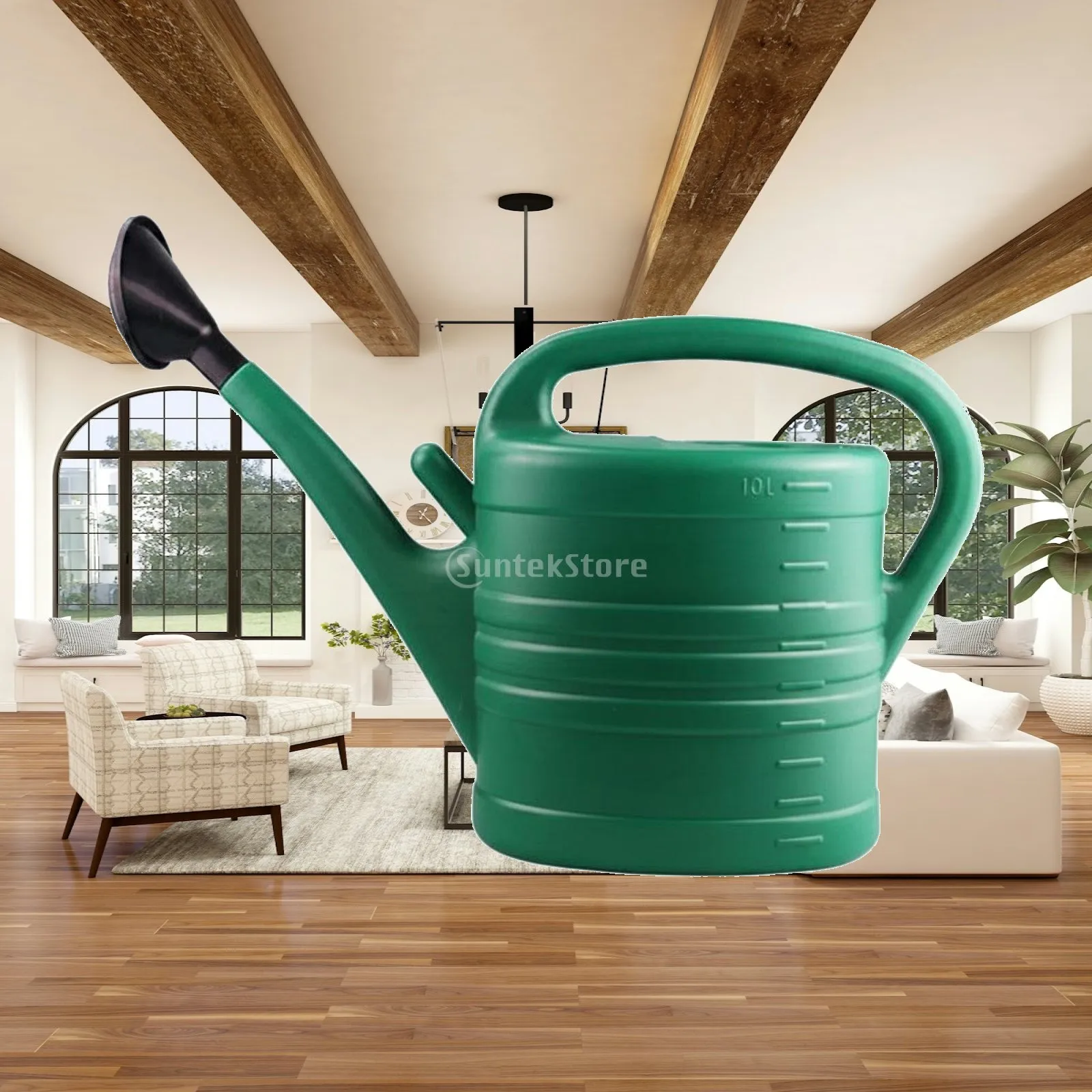 Watering Can with Gentle Shower Head Ergonomic Handle Plastic Garden Water Dispenser for Plant Pots Seedlings Greenhouse Use