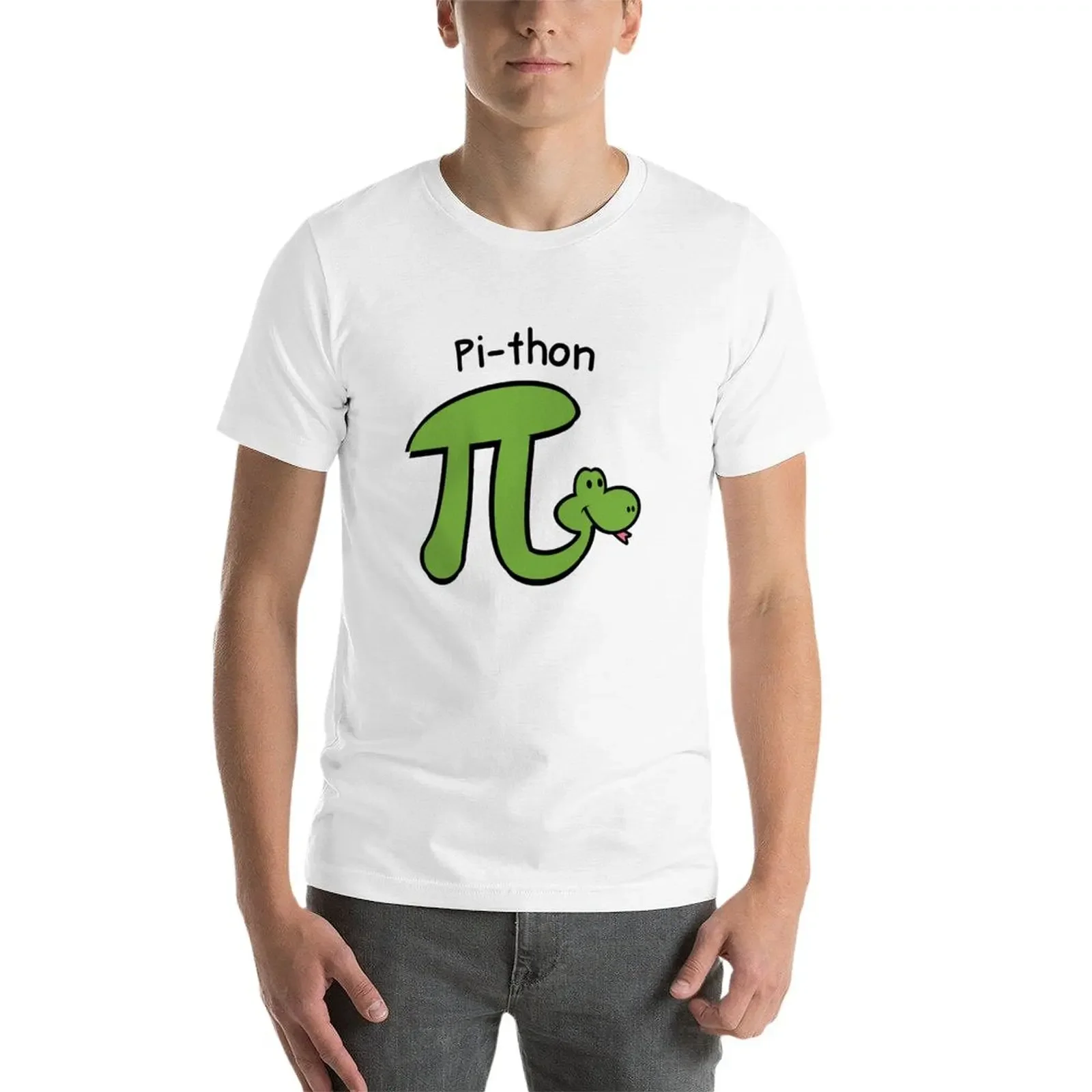 New Pi-thon - Animal Pun T-Shirt summer top plain t-shirt quick drying shirt summer clothes Men's t shirts image 3