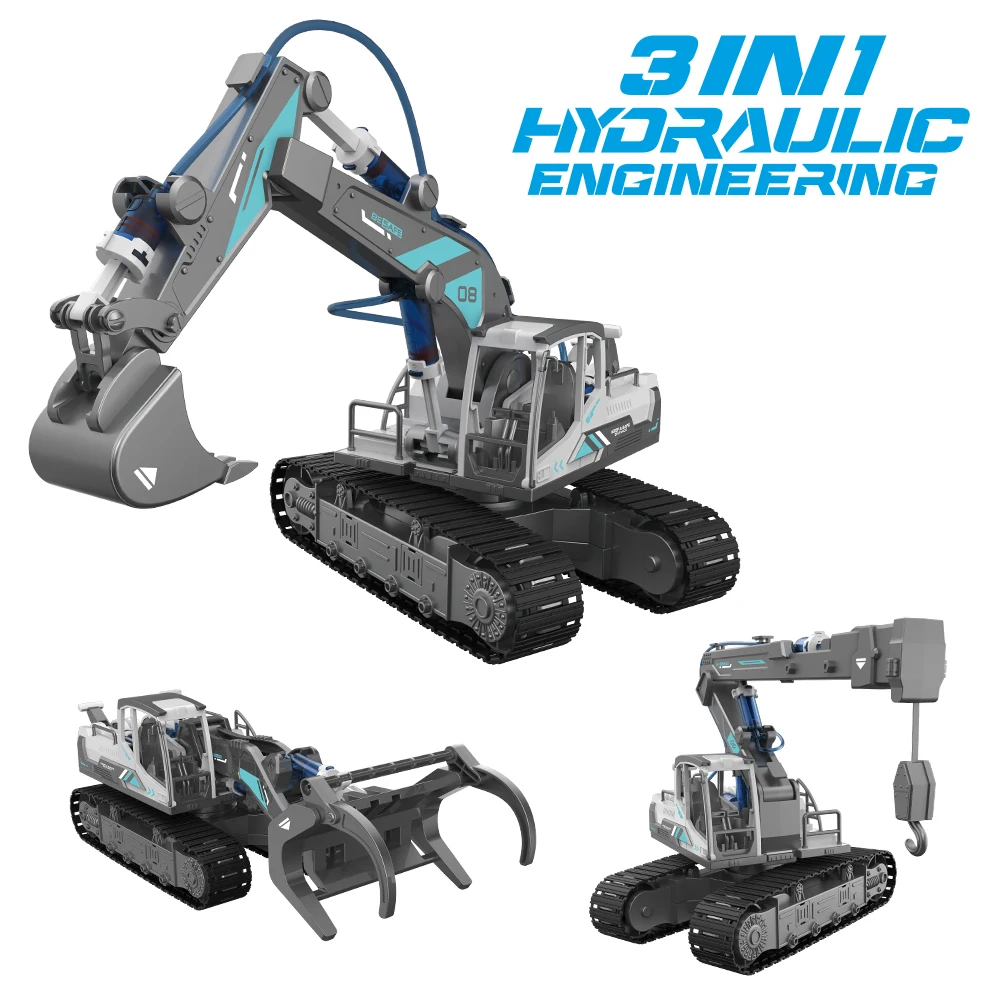 

STEM Building Toys 3IN 1 Hydraulic Excavator for Boys Age 8-12 Truck Science Projects Engineering Vehicle Kids Gift Christmas