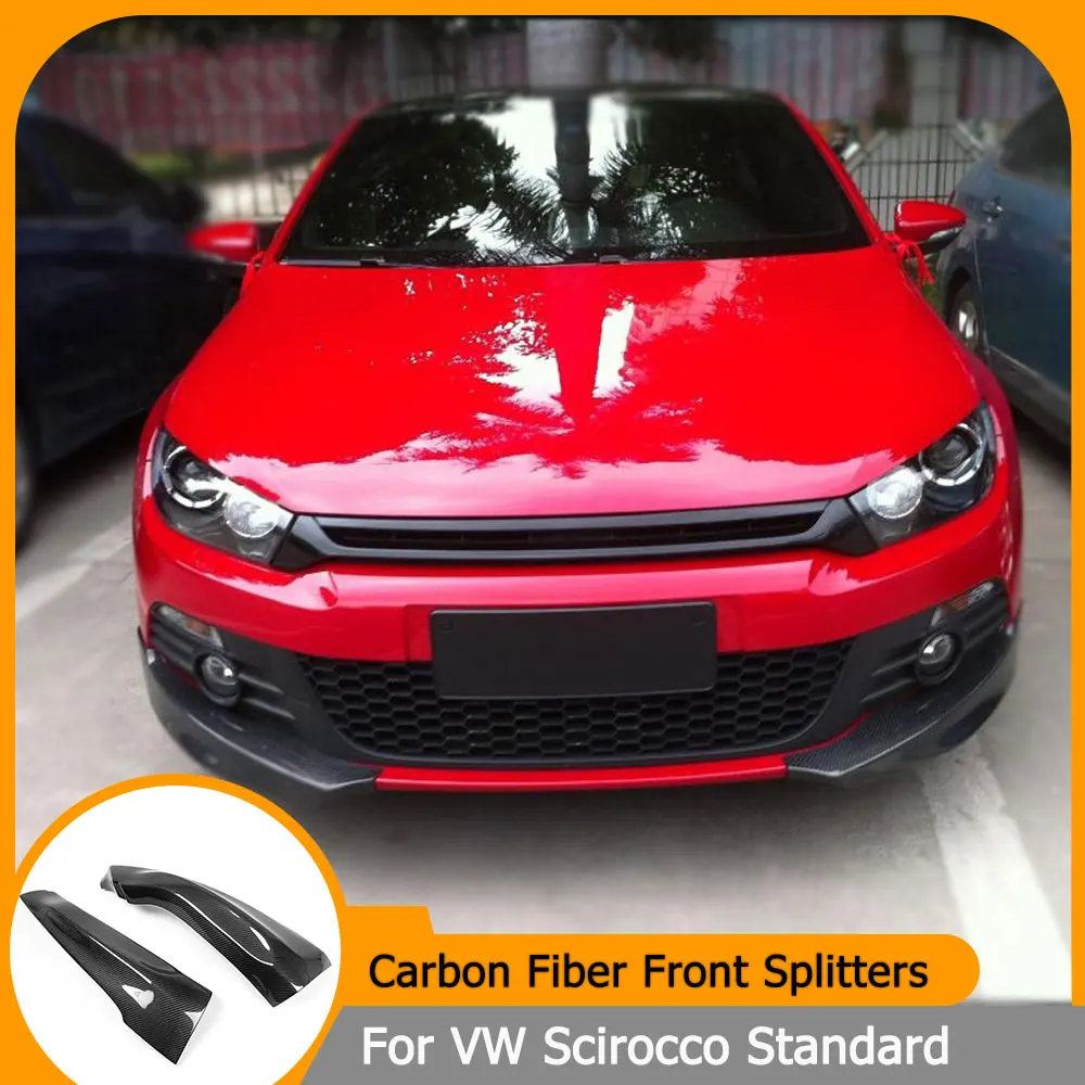 

Carbon Fiber / Black FRP Car Front Bumper Splitters for VW Scirocco Standard Only 2010-2013 Non R Front Splitters