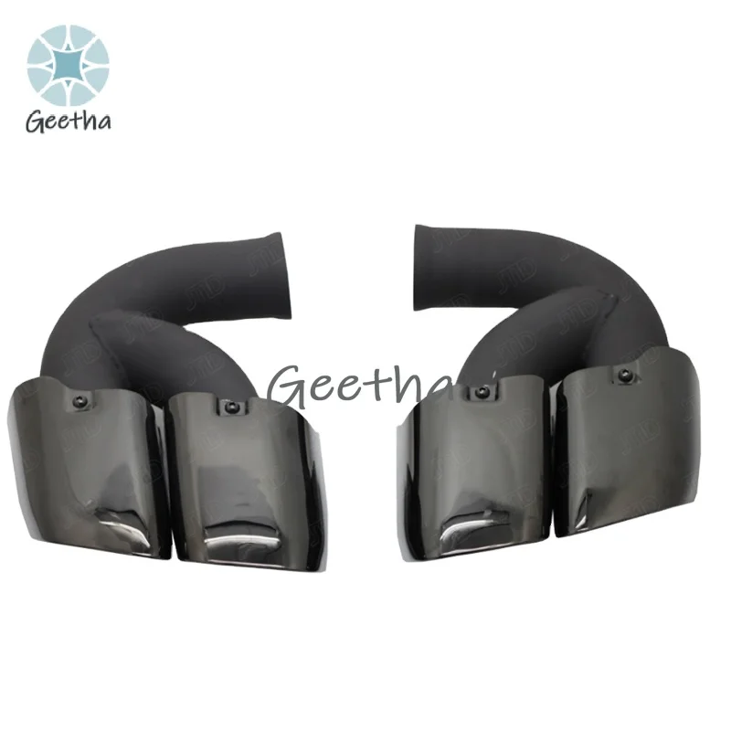 

Для двойных розеток, наконечники глушителя с двойным выхлопом, хвостовые трубы, подходят для Porsche Cayenne 92A Facelift (10/2014-2017) Turbo Design